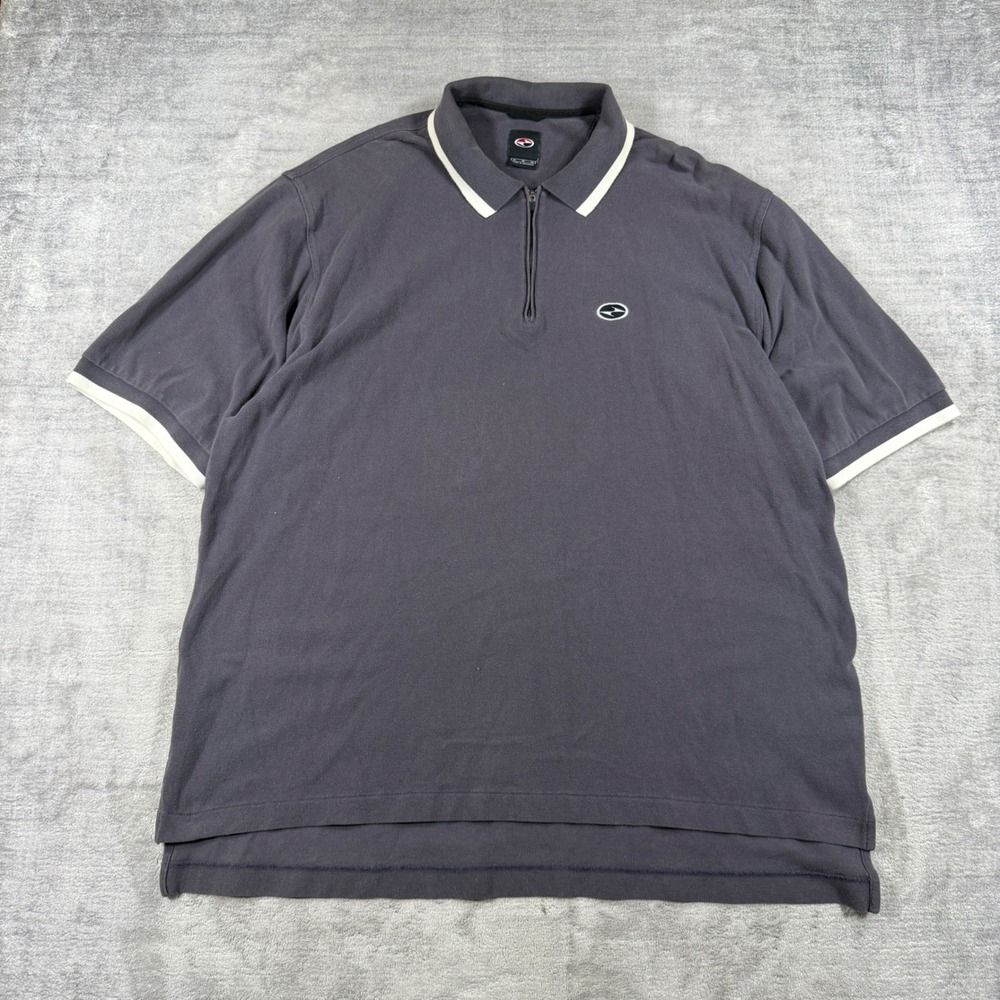 Nike Tiger Woods Shirt Mens XL Gray Vintage Ying Yang Logo Quarter Zip Golf